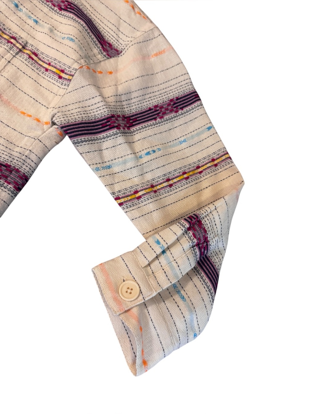 Johnny Was Workshop Embroidered Southwestern Button Up Cotton Blend Size Large - Picture 6 of 8